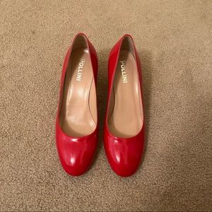 Pollini Women’s Classic Red Round Head Heels Size 8